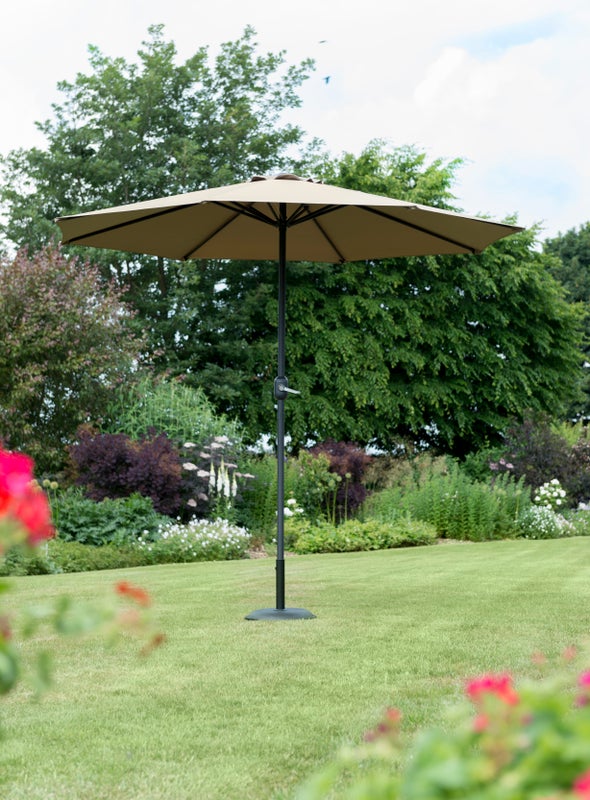 green and taupe patio umbrellas Penny 3.0m Parasol comf:seat dimensions:10.8L x 10.4W x 3.1H in Color:Gravity Gray degree angle Candy fishing pole craft