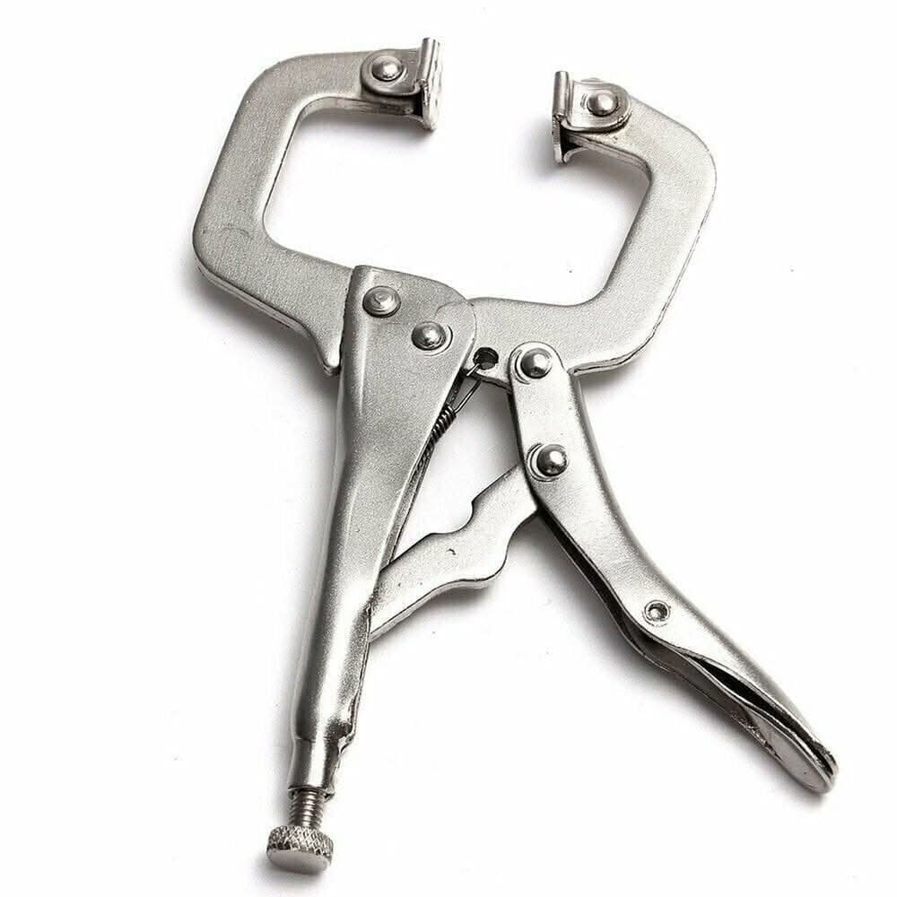 2-Pack 6-Inch C-Clamp Locking Pincers – Heavy-Duty Welding Clamps With Ergonomic Grip & Rotating Pads