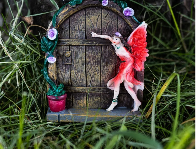 Fairy garden barn ornament