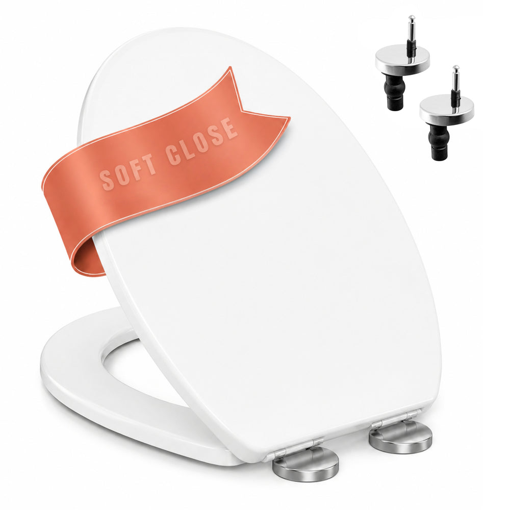 Anti Slam Soft Close White Toilet Seat