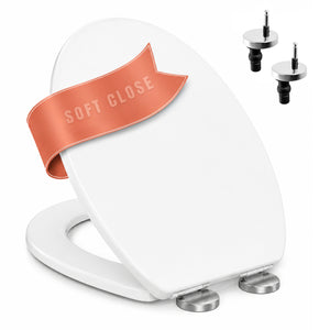 Anti Slam Soft Close White Toilet Seat