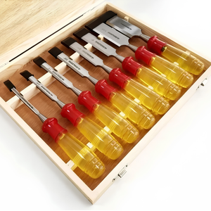 8pc Wood Chisel Set Hardened Blade Storage Case High Quality DIY Tool Set Polish