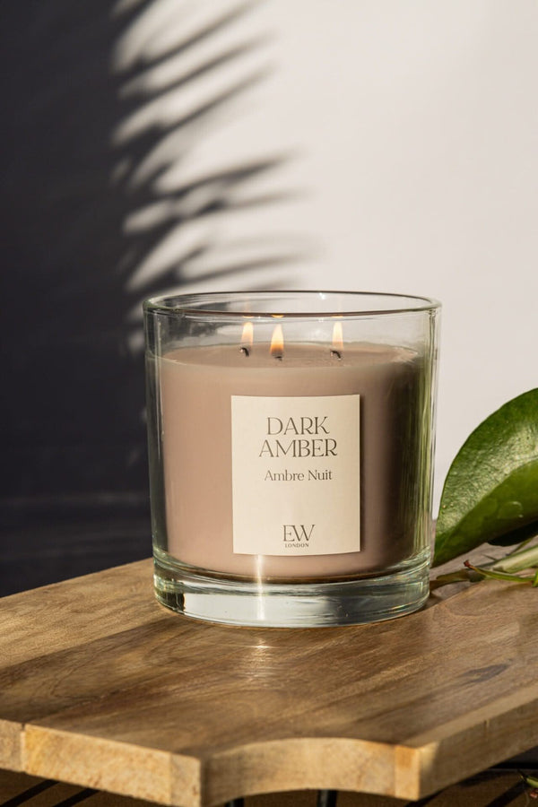 Three wick candle with citrus and jasmine fragrance notes