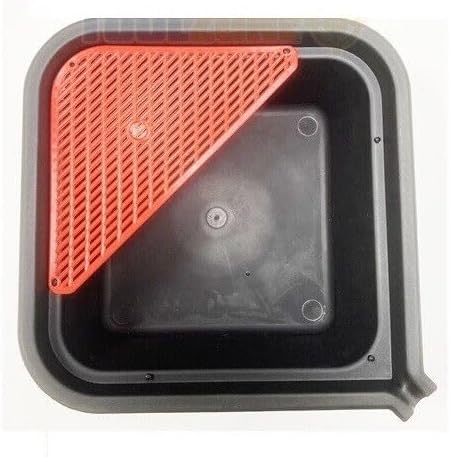 10 litre oil drain pan with integrated debris strainer