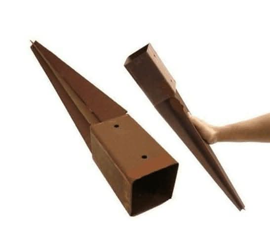 Ten heavy duty 75mm metal fence post spike holders