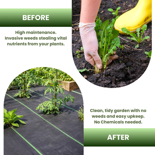 Tear resistant weed membrane laid across outdoor ground