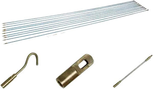 10 metre fibreglass cable rod kit with puller attachment.