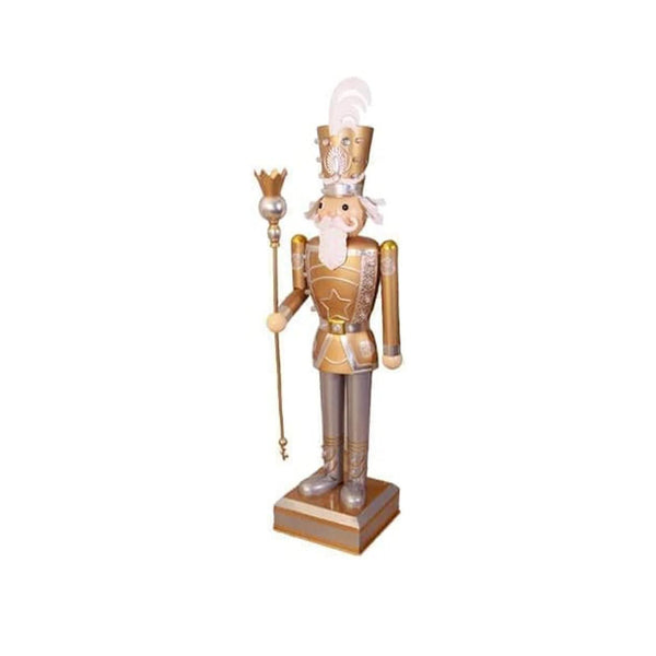 Giant nutcracker decoration with 10 warm LED lights