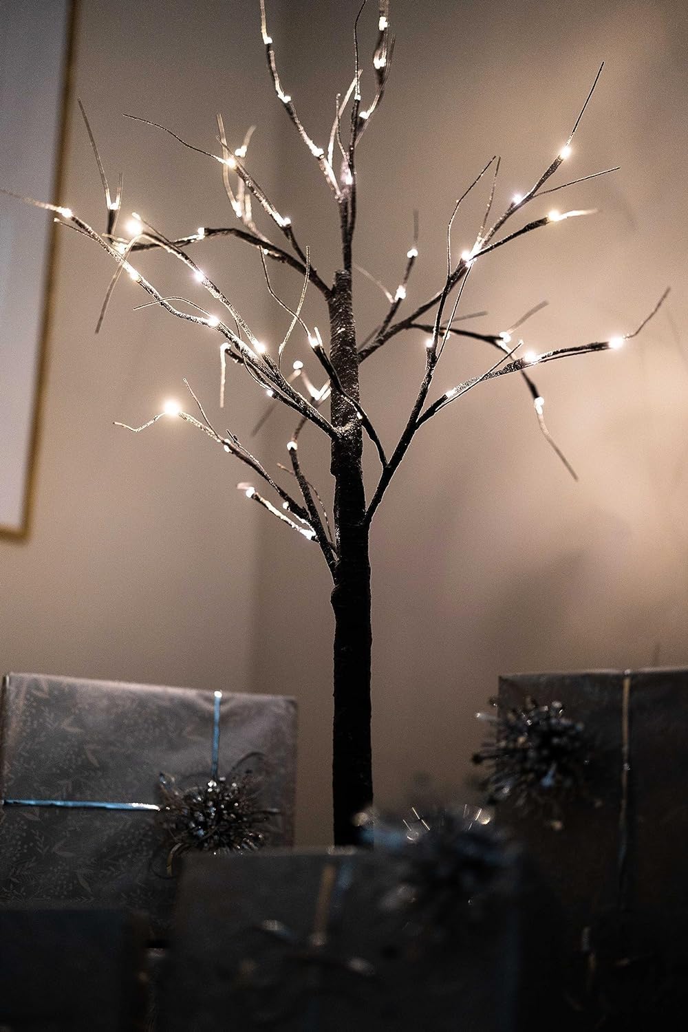 4ft Christmas twig tree with warm white LED lights