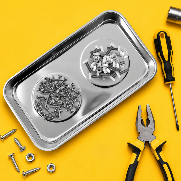 Stainless Steel Magnetic Parts Tray Metal Dish Bowl Nut Bolt LARGE 23cm x 14cm