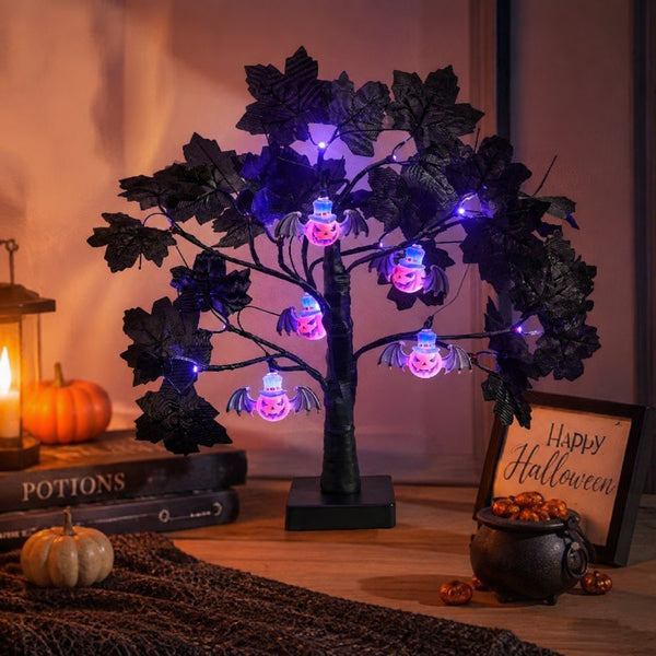 Giant Skeleton Balloon, 2 Pumpkin Lanterns & Tree Halloween Decoration Bundle