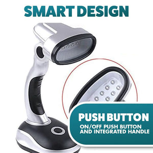 Lightweight ABS portable desk lamp shown from front