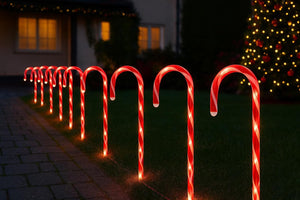 12 candy cane Christmas garden stake lights