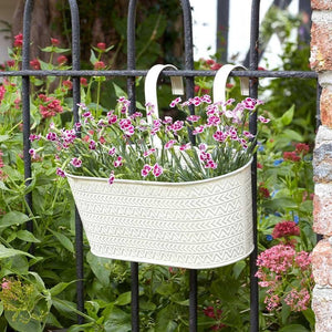 Ivory 12 inch hanging garden planter
