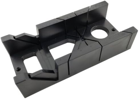 Black 12 inch woodworking mitre box.