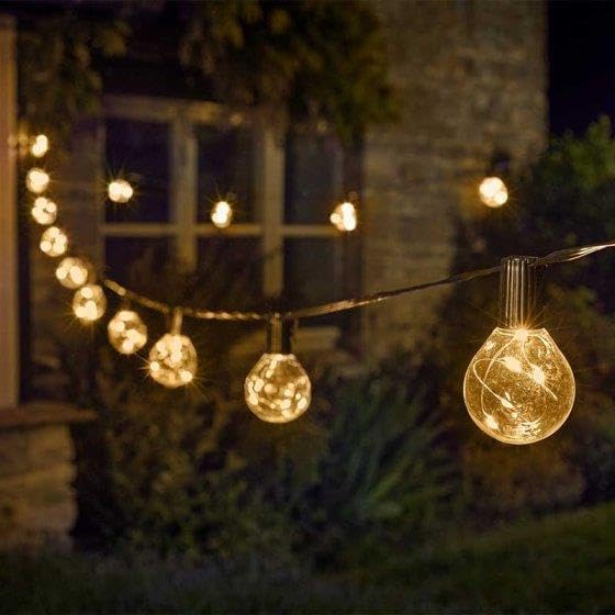 Waterproof outdoor festoon string lights 14.5 metres