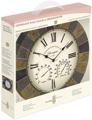 Garden clock with integrated temperature display