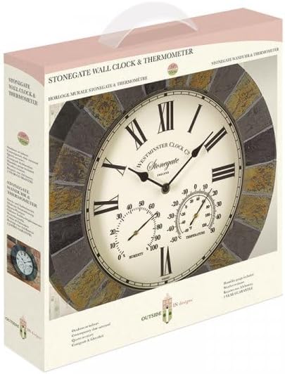 Garden clock with integrated temperature display