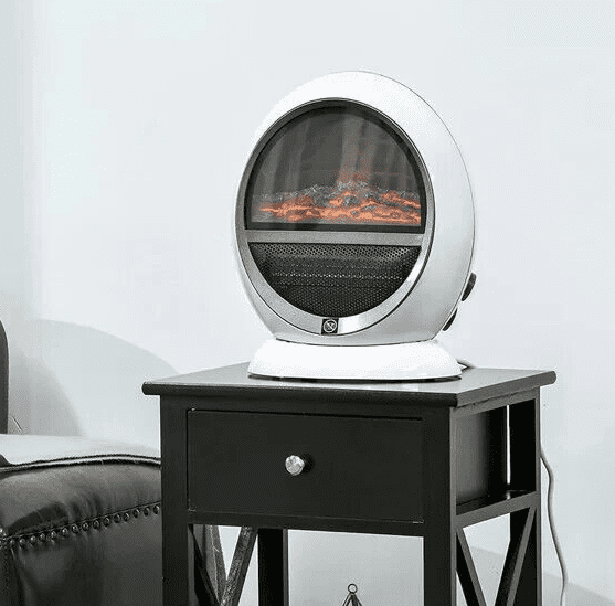 1500W white electric fire fan heater