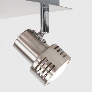 Metallic ceiling light fixture on a white background