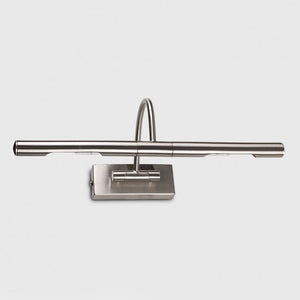Stainless steel towel bar on a white background