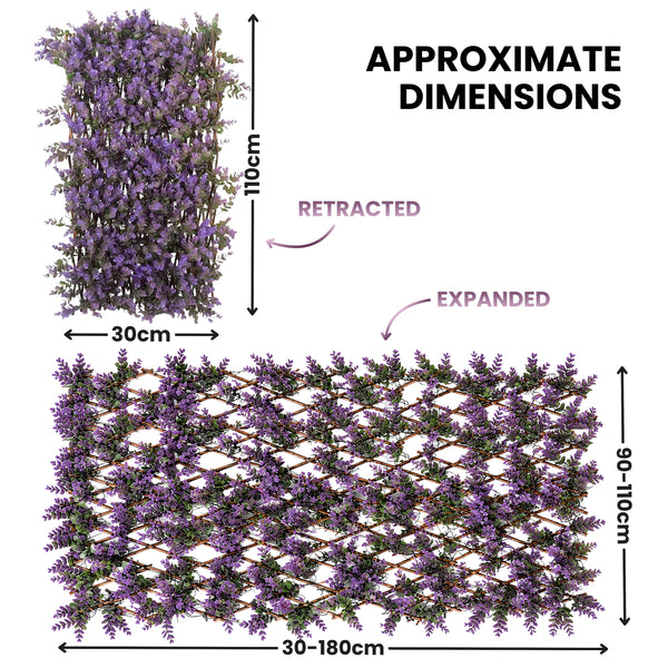 Violet Artificial Faux Leaves Flowers Decorative Trellis
