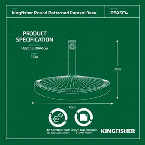 Black garden parasol stand for patio furniture