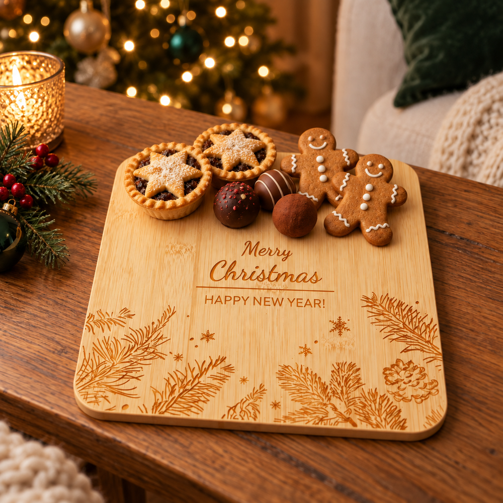Merry Christmas Bamboo Chopping Board