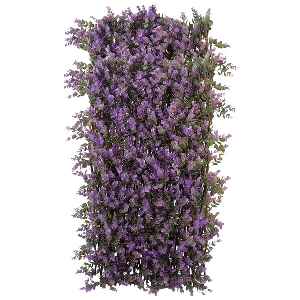 Violet Artificial Faux Leaves Flowers Decorative Trellis