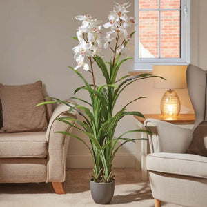Large 170cm artificial orchid plant with white flowers