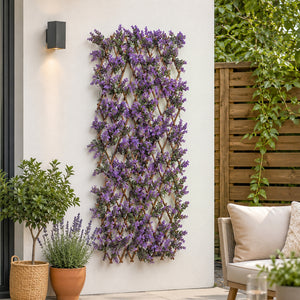Violet artificial flower expandable garden trellis