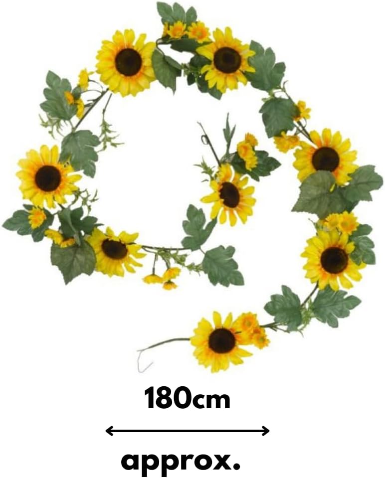 Artificial sunflower garland for outdoor decoration