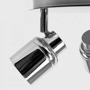 Chrome ceiling light fixture on a white background