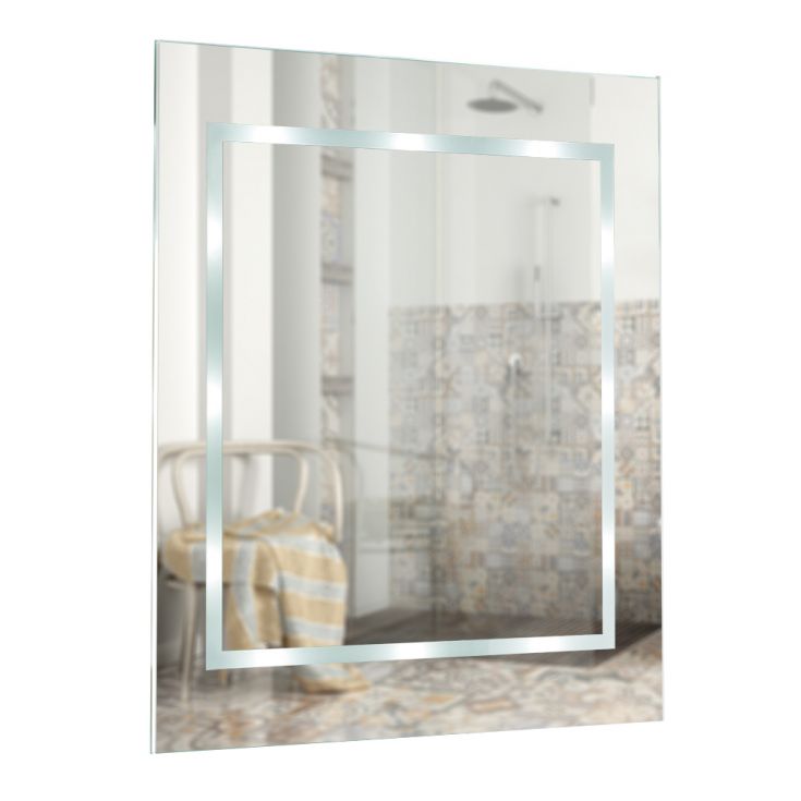 Modern bathroom with a freestanding bathtub, sink, and mirror.