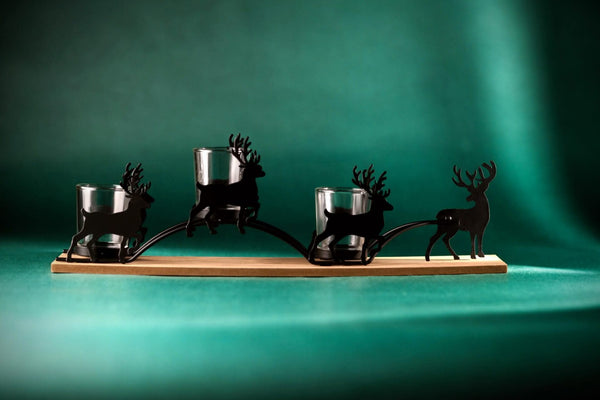 Reindeer 3pc Candle Holder
