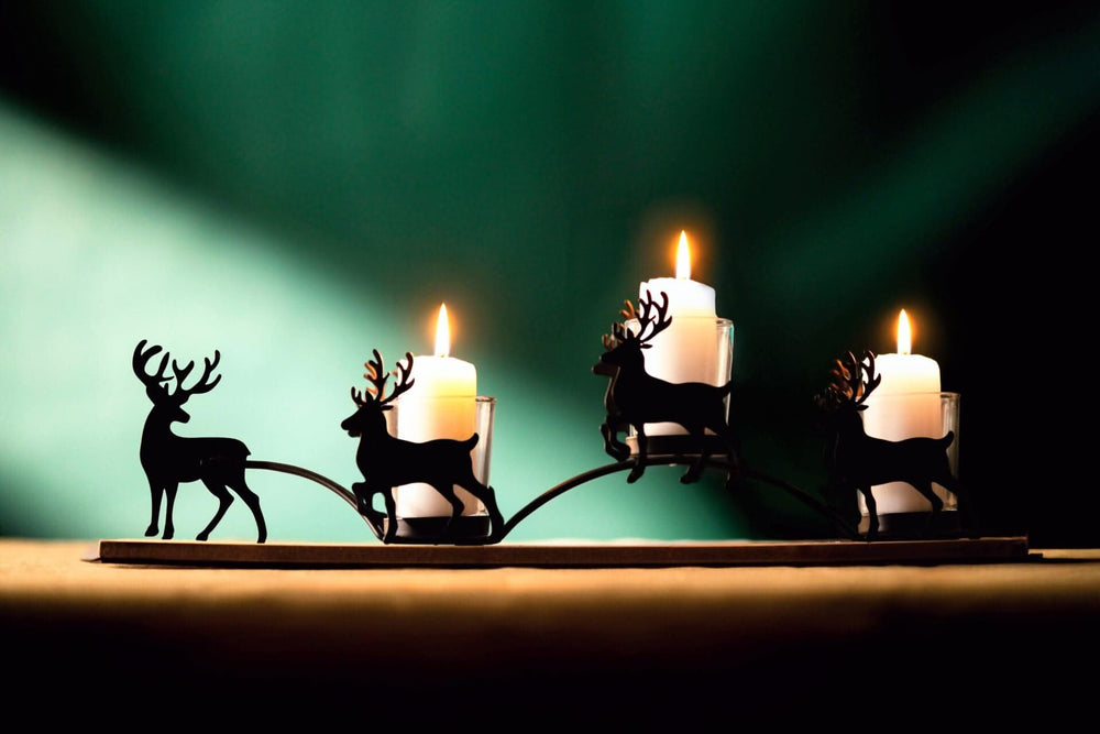 Reindeer 3pc Candle Holder