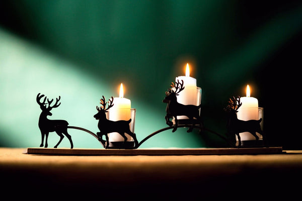 Reindeer 3pc Candle Holder