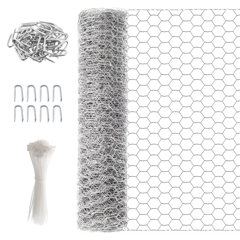 5m Galvanised Chicken Wire Netting 25mm Mesh Fence Roll