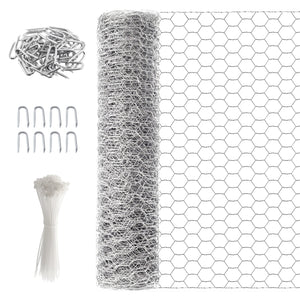5m Galvanised Chicken Wire Netting 25mm Mesh Fence Roll