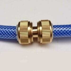 Half inch brass two way garden tap adapter