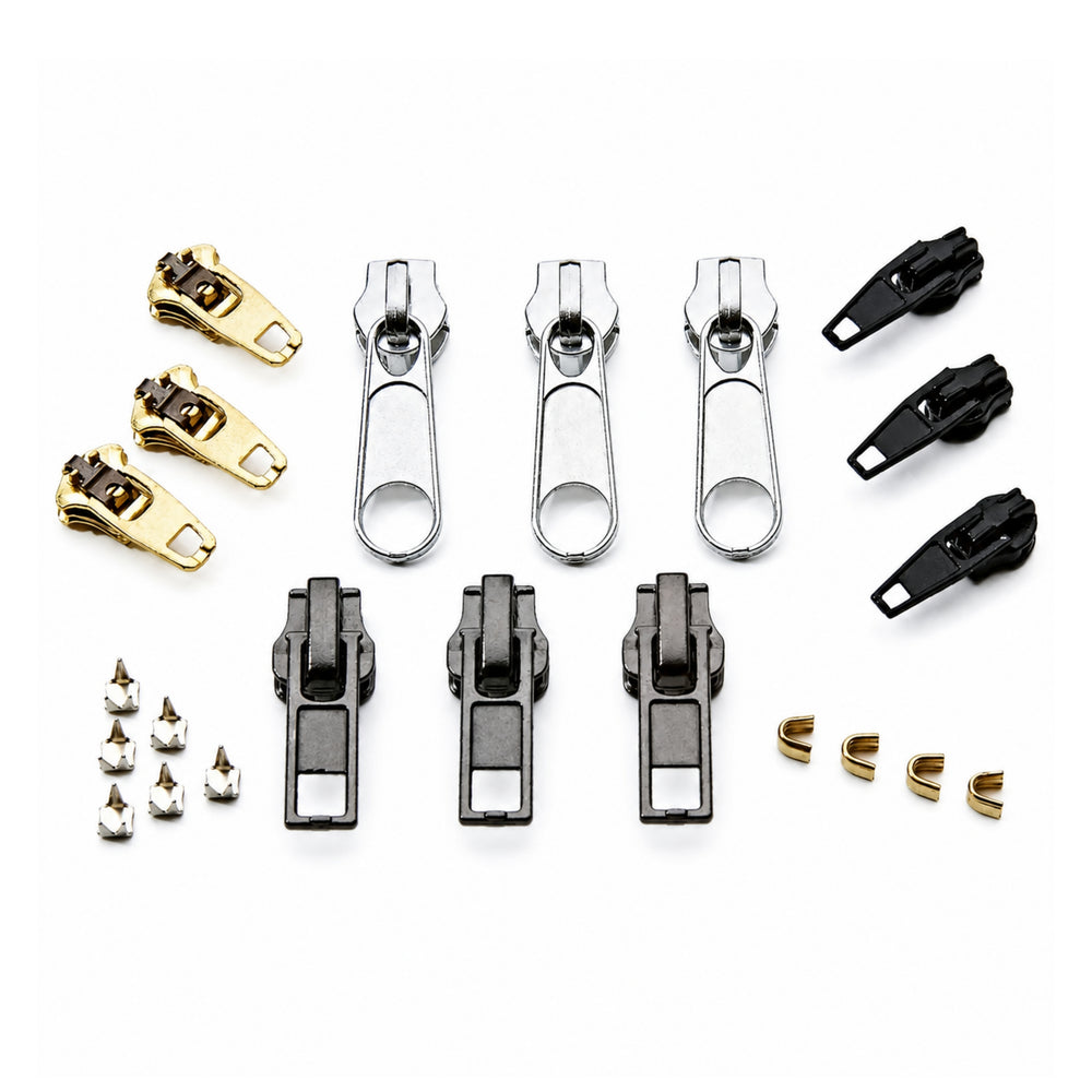 22 Piece Zipper Repair Kit for Jackets, Jeans, Bags & Broken Zip Fixes