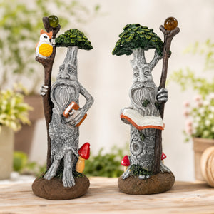 Rustic woodland tree face decor for balconies and patios