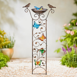 Bronze Effect Bird Bath Garden Trellis – Weatherproof Outdoor Bird Feeder