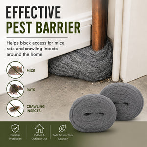 Steel Wool for Mice 2 Pack Rodent Control Rolls