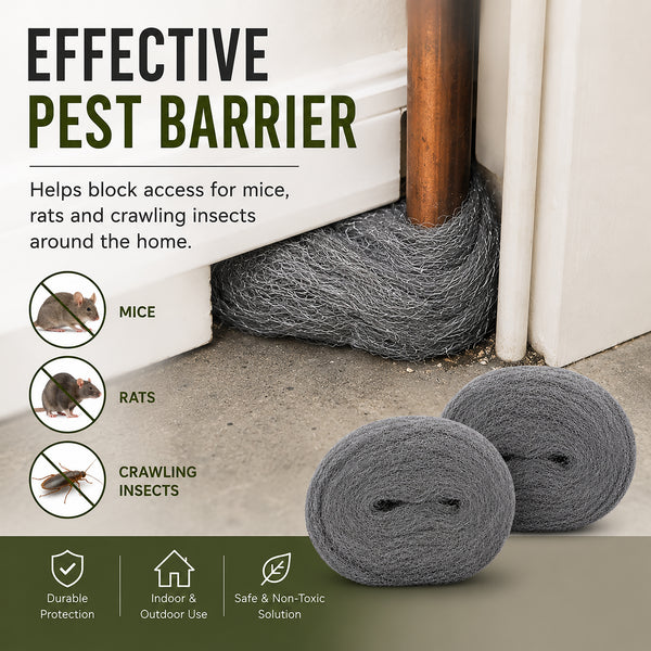 Steel Wool for Mice 2 Pack Rodent Control Rolls