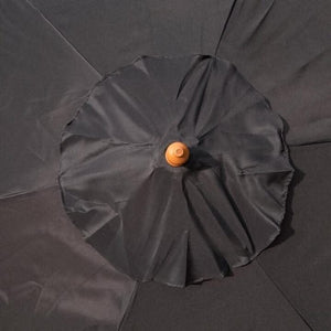 Black UV resistant parasol for outdoor seating