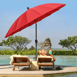 2.6m large red garden patio parasol