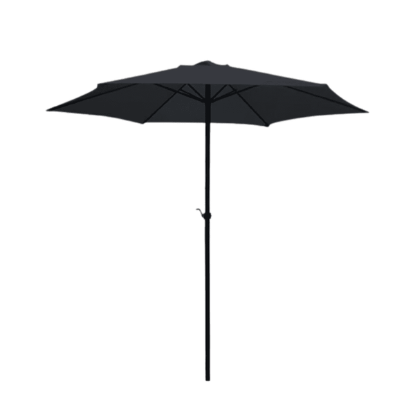 Black outdoor umbrella with steel pole
