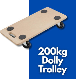 Wooden transport dolly with swivel castors