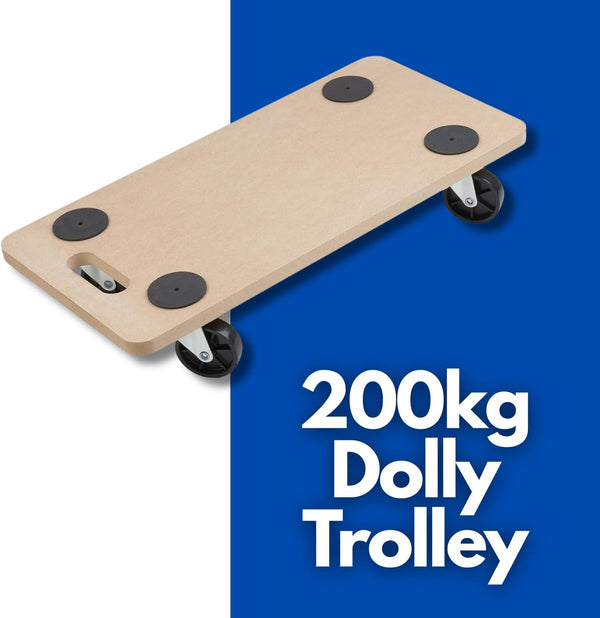Wooden transport dolly with swivel castors
